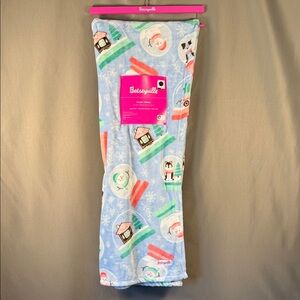 Betseyville Christmas Holiday Throw Blanket Snowman Snow Globes Gingerbread